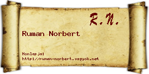 Ruman Norbert névjegykártya
