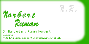 norbert ruman business card